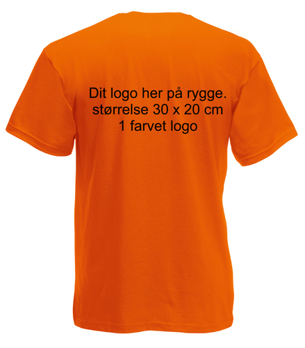 T-Shirt med tryk og stort ryg V/køb af minimum 10 stk. Allprintshop.dk